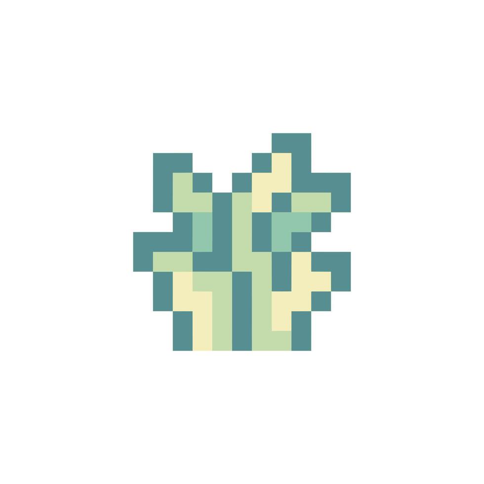 retro theme leaf plant pixel vector