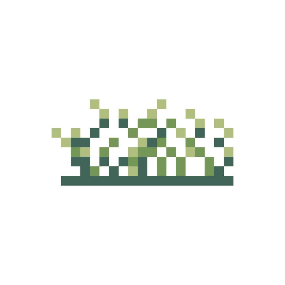 pixel art garden retro visual vector