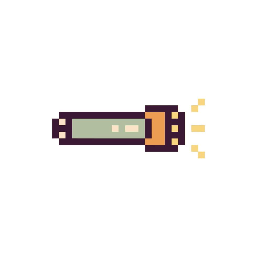 flashlight retro pixel vector