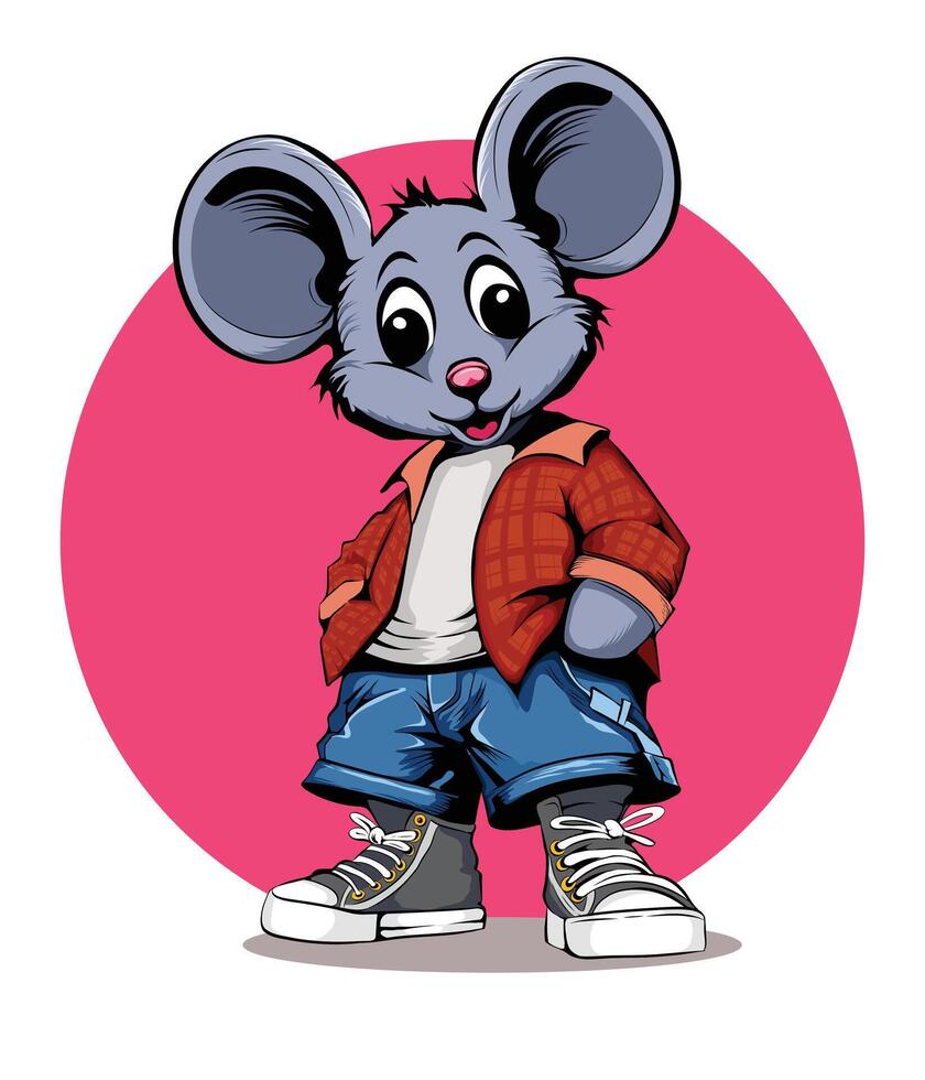 Mouse figure illustration for poster design vector