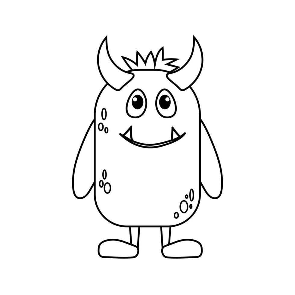 Coloring page for children with a funny monster. Printable worksheet. Activity for children in kindergarten. vector