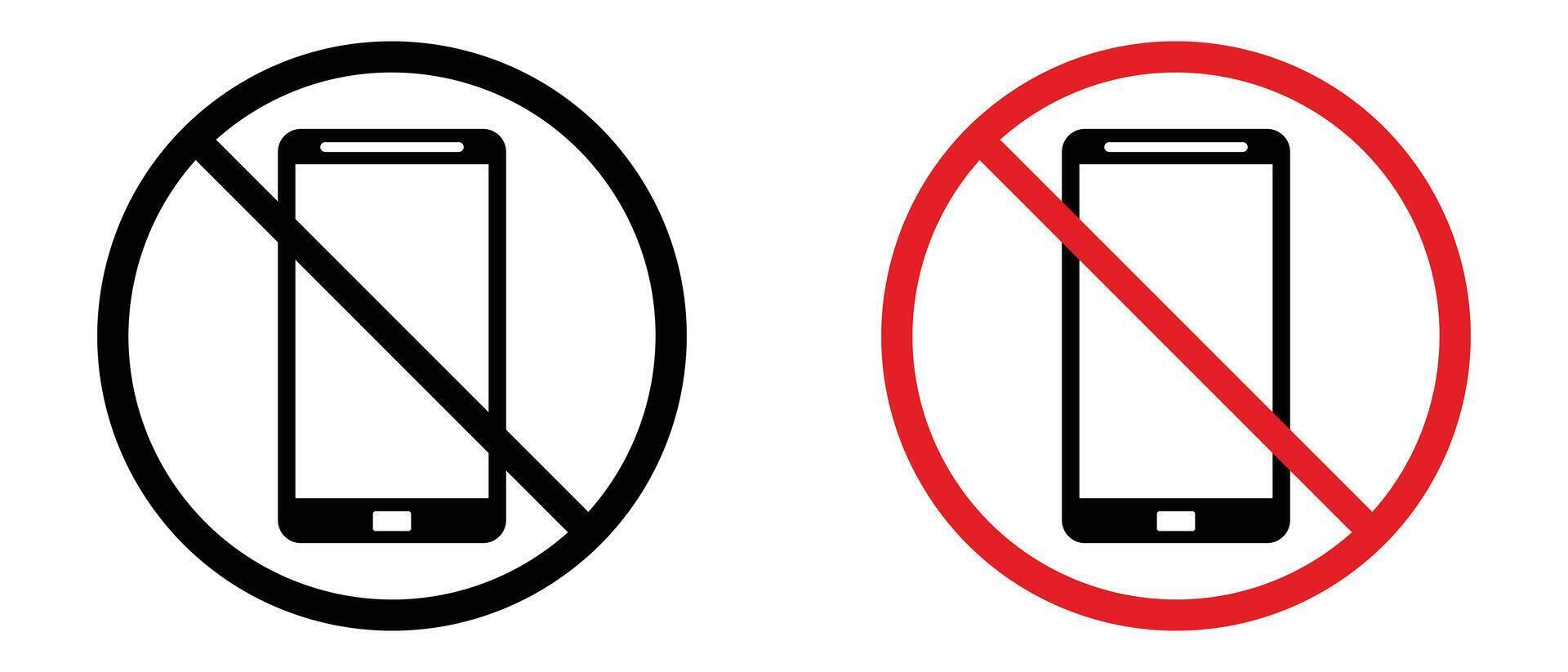 No Phone Allowed sign. Please Turn off Your Phone sign for printing and design materials. Use in restricted area such as mosque or gas station. vector
