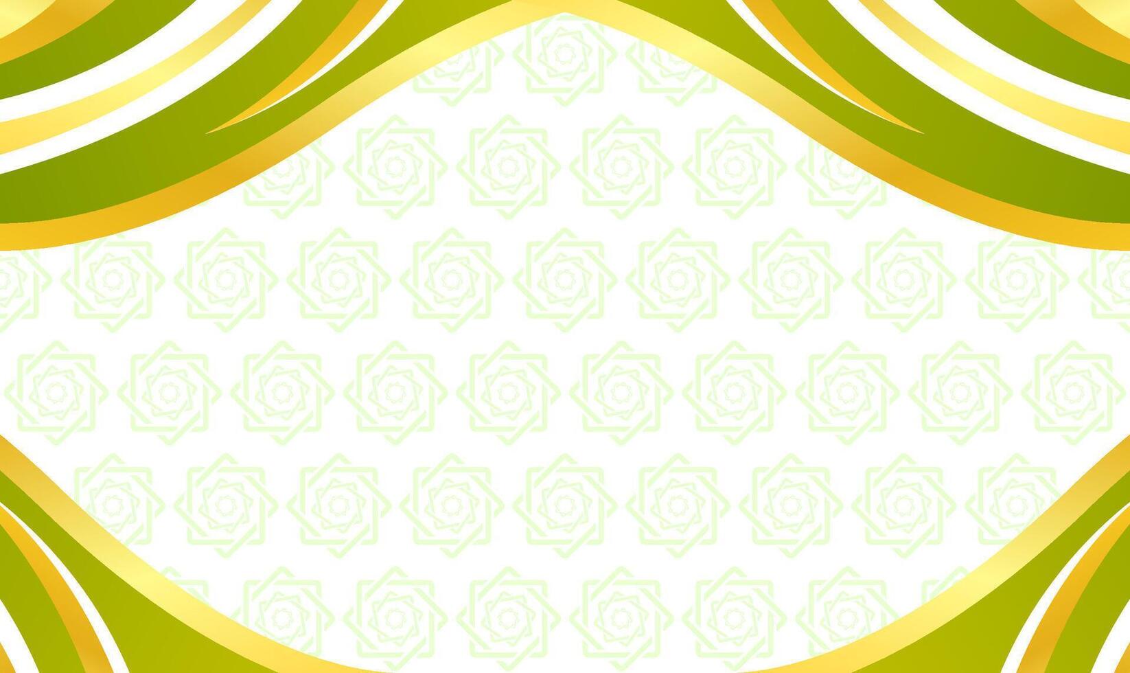 Elegant Green and Gold Islamic Background with Geometric Pattern vector