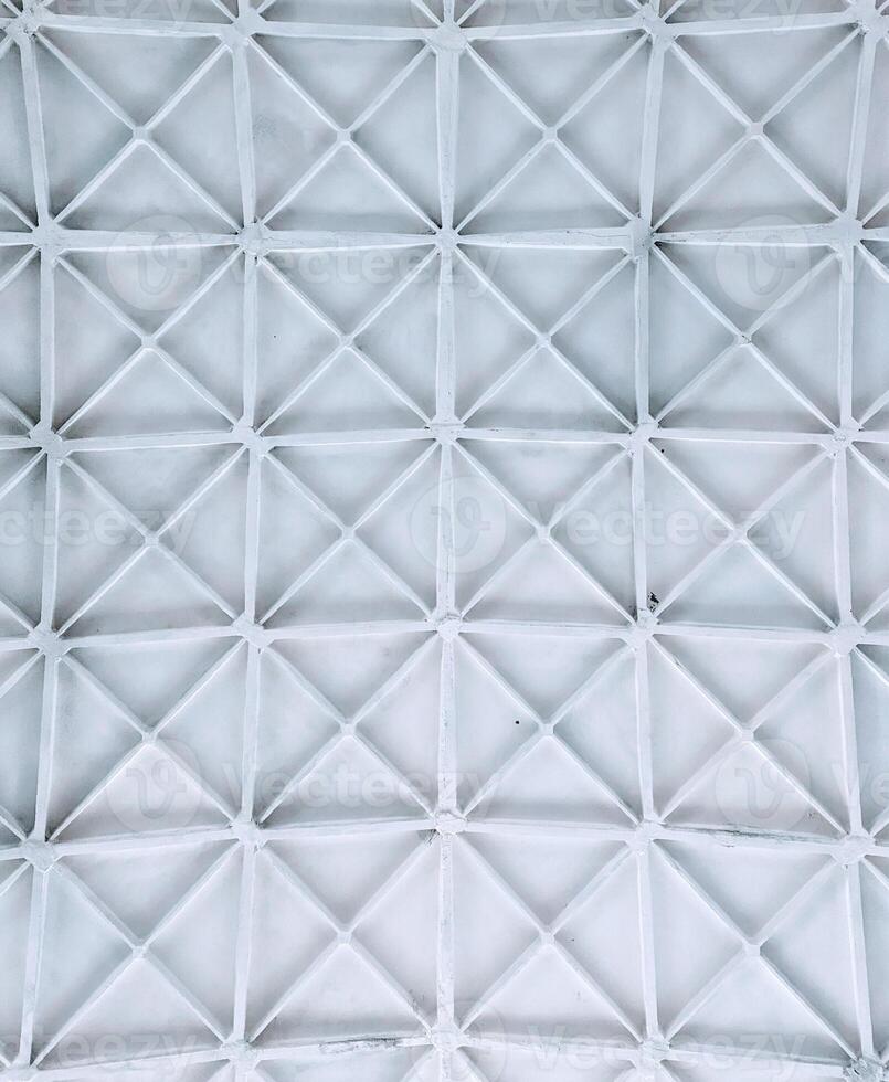 Elegant white vaulted ceiling with intricate partition patterns, creating a sense of architectural sophistication and depth photo