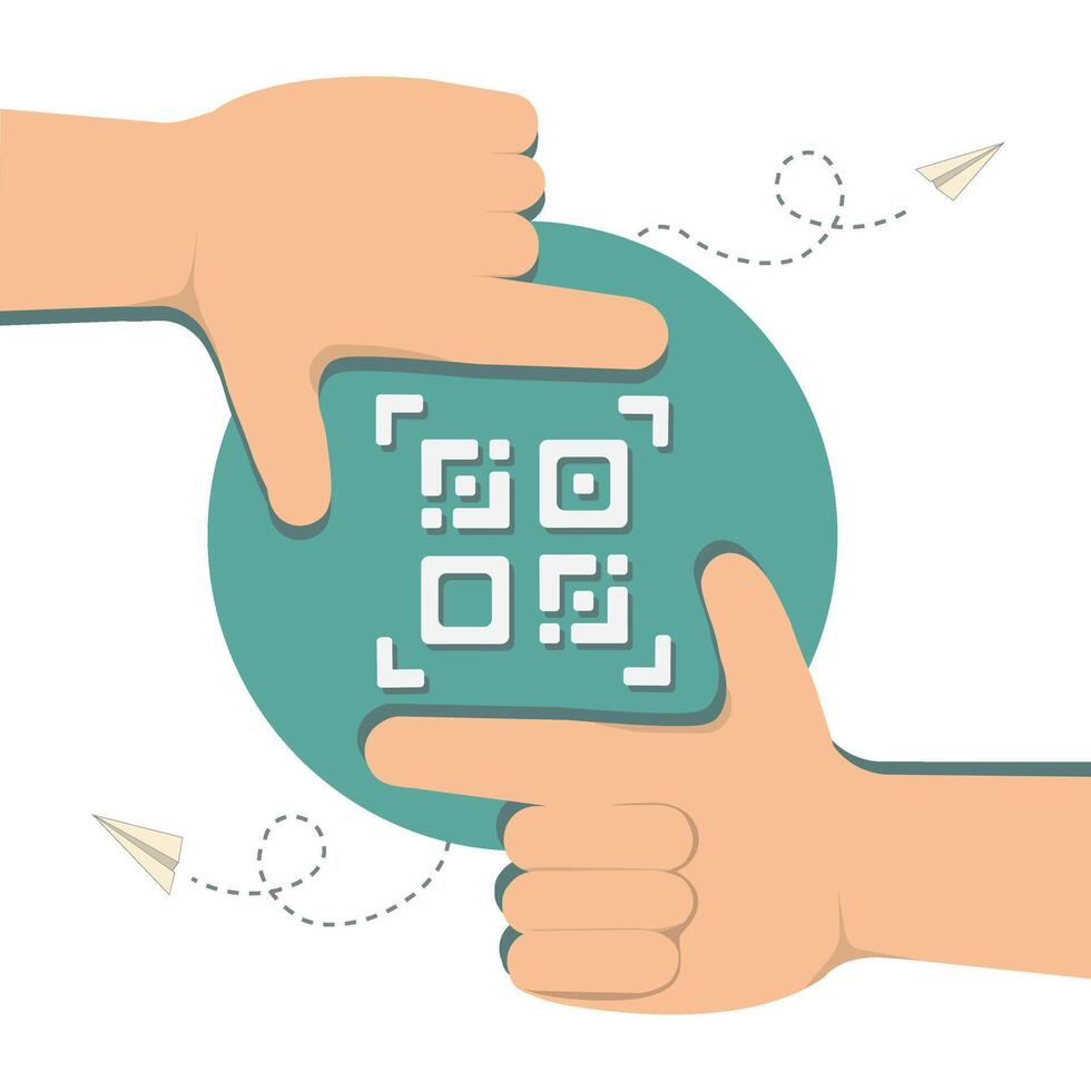 QR code icon. cashless shopping payment. contactless or money transfer concept. illustration vector