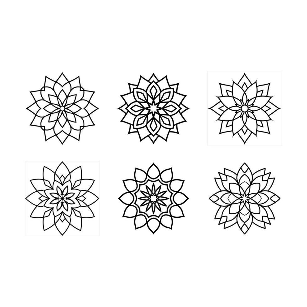 Intricate bold-line mandala ornament perfect for prints, decor, and design projects. vector