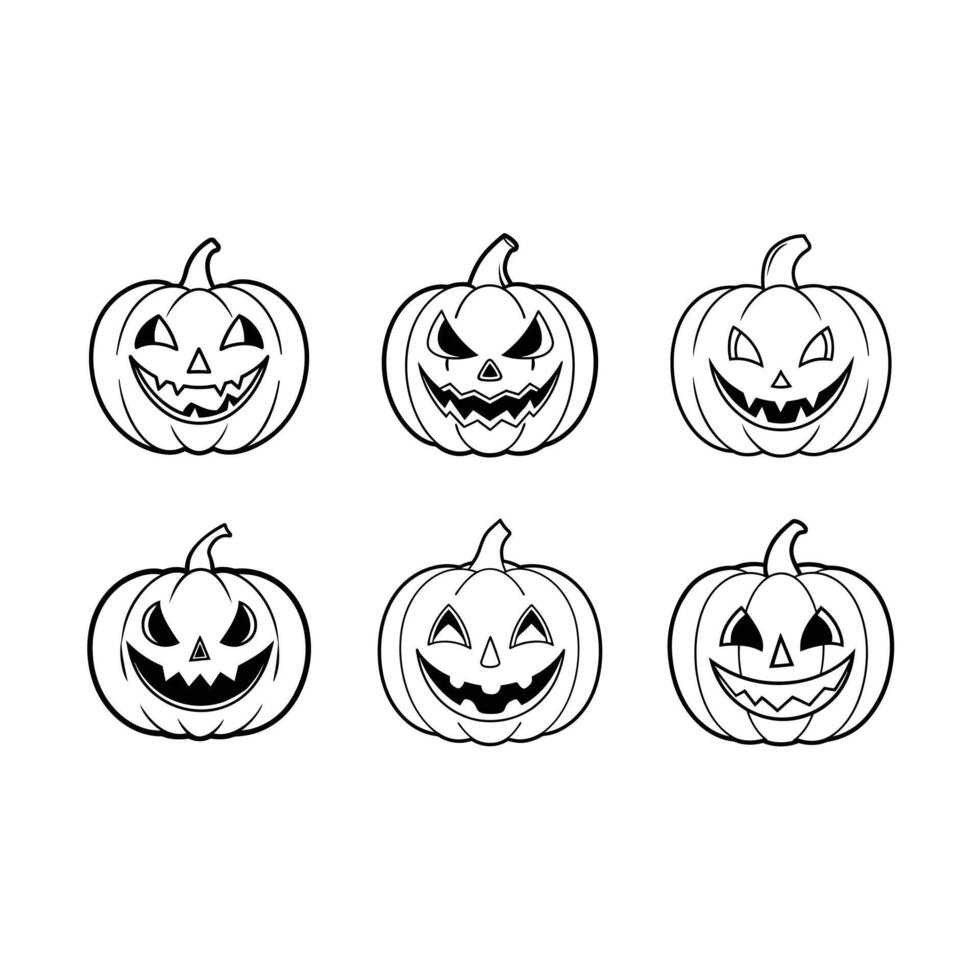 Scary pumpkin face perfect for Halloween graphics, prints, and digital decor. vector
