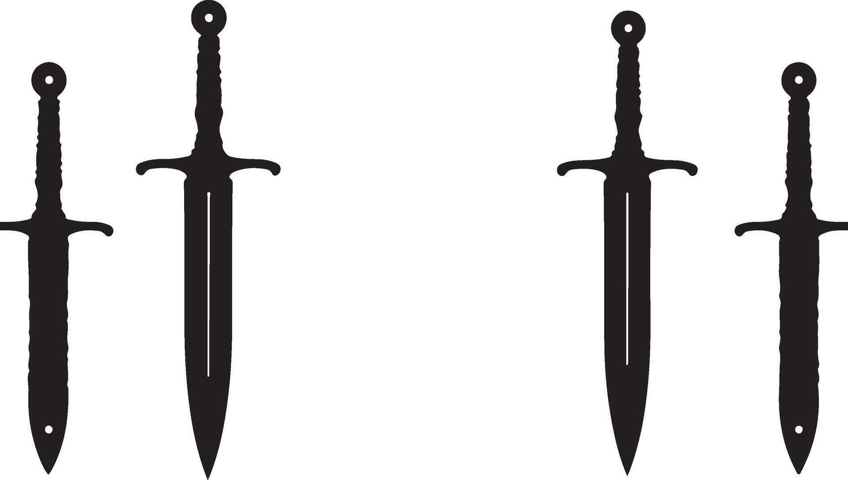 Three swords on a white background vector