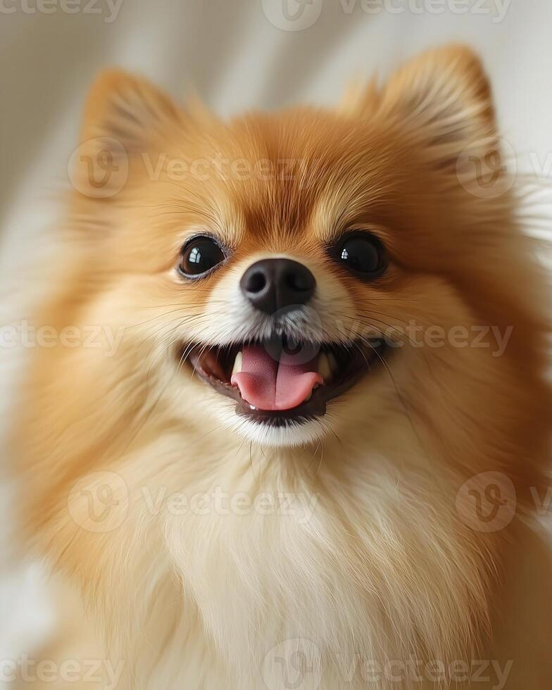 Fluffy Golden Pup with a Smile photo