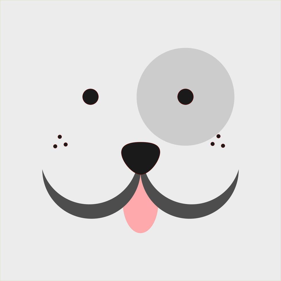 simple dog face design template vector