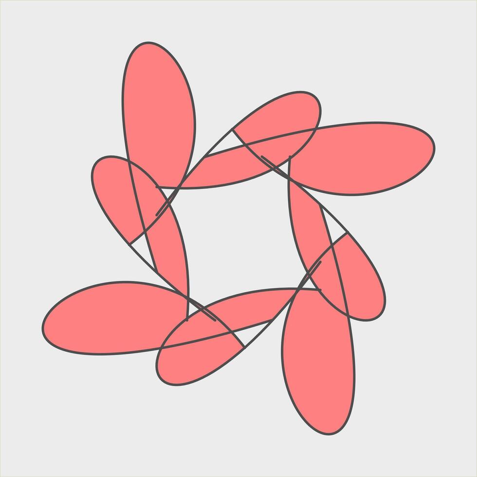 Abstract Geometric line flower icon shape design vector