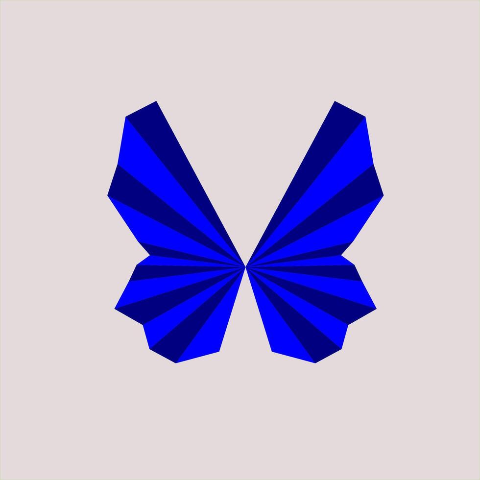 Abstract Geometric blue shape butterfly design template vector