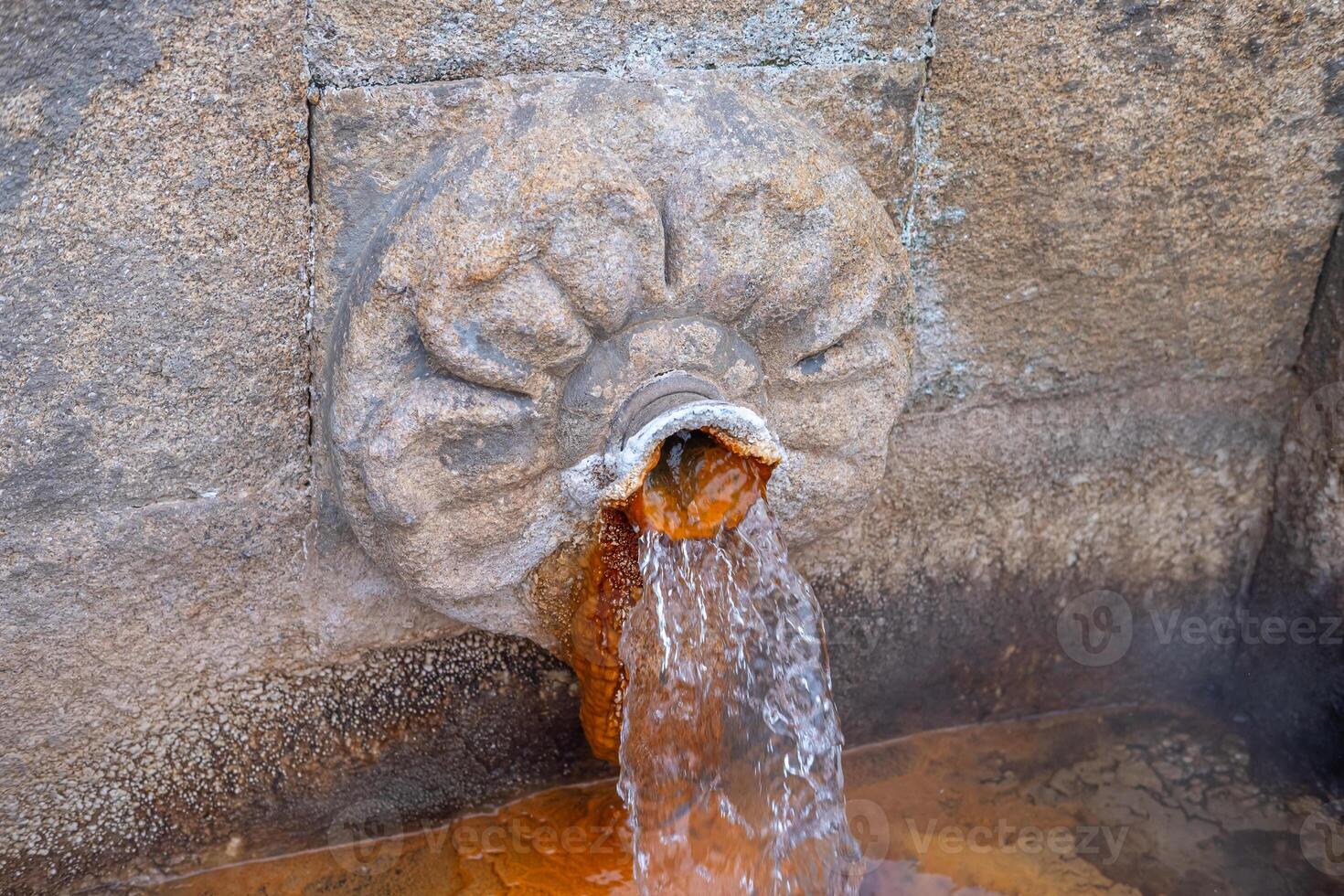 As Burgas fountain are a hot springs fountain in Ourense, Galicia. Spain. thermal and medicinal water photo