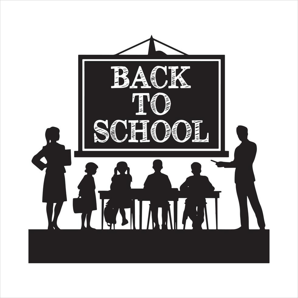 Back to school silhouette vactor vector