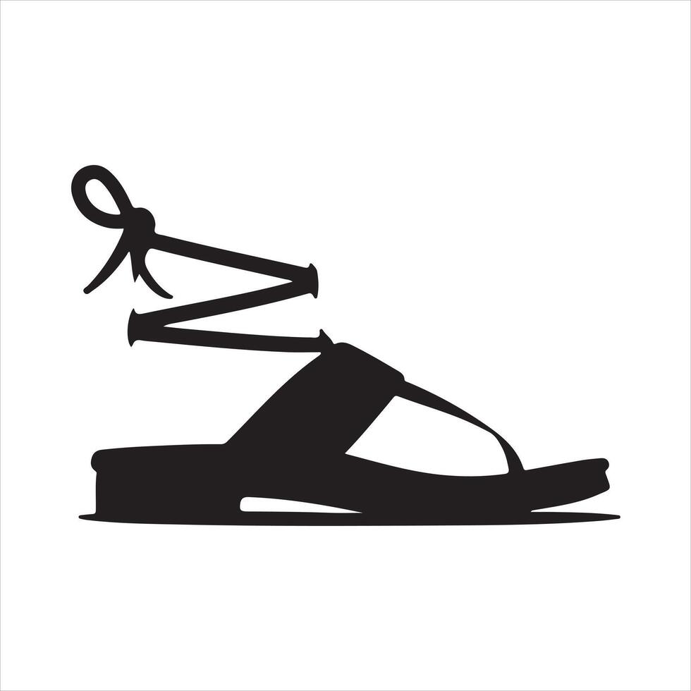 Pair sandals silhouette vector