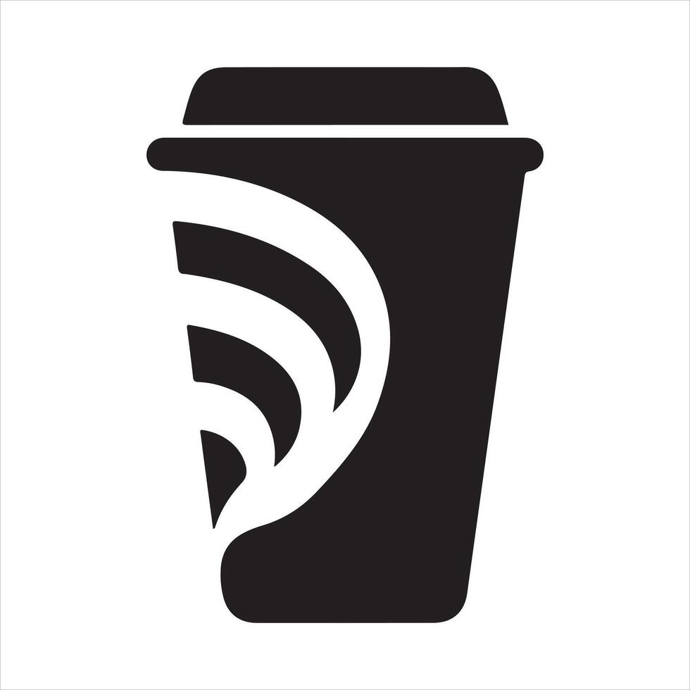 Coffee black cup silhouette vector