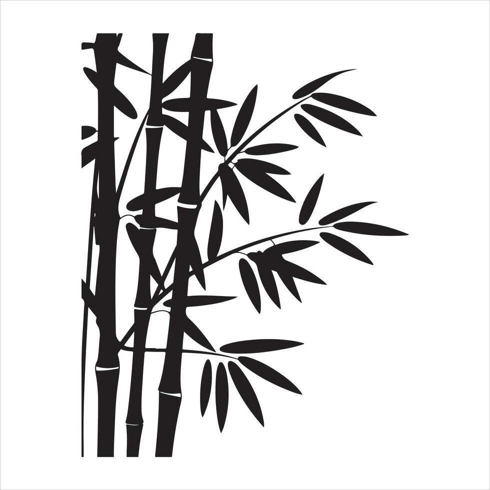Bamboo left silhouette vector