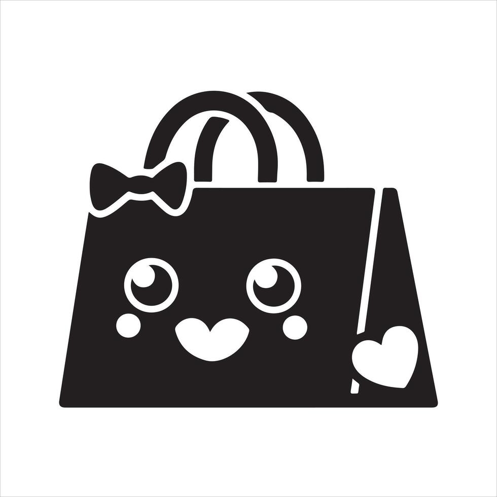 Shopping bag with fashion accessories black Silhouette vector