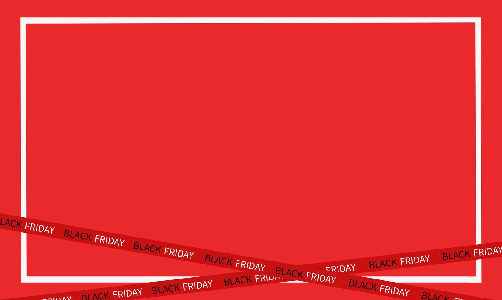 Tape ribbon Black Friday Sale with Light on red background. illustration. vector