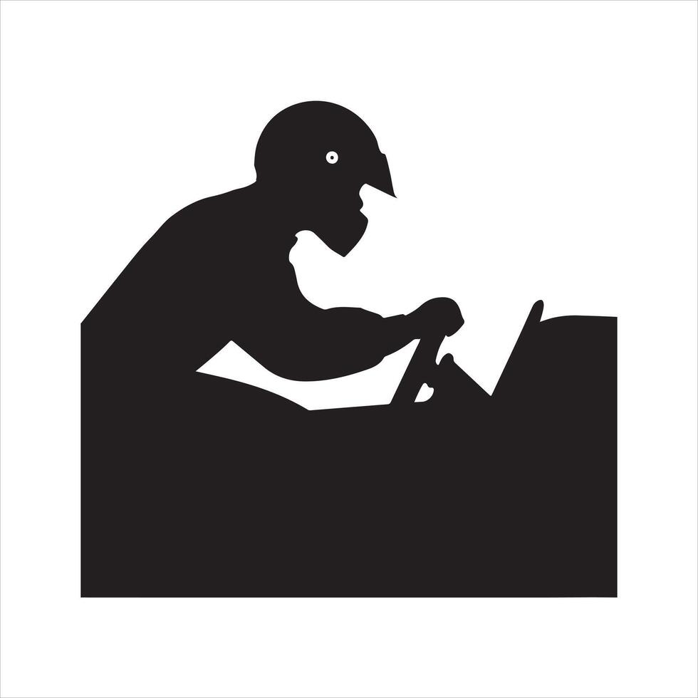 A Fast Racing Driver black silhouette vector