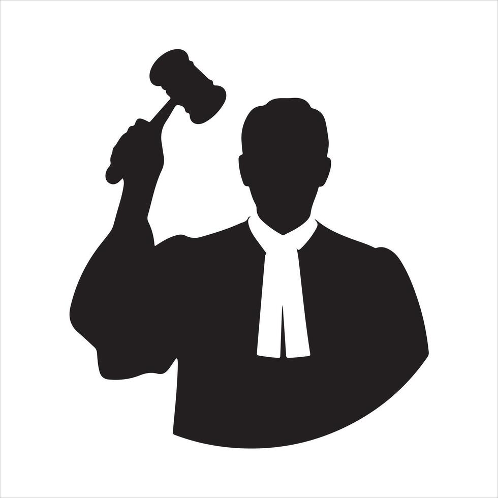 A Judge black silhouette vector