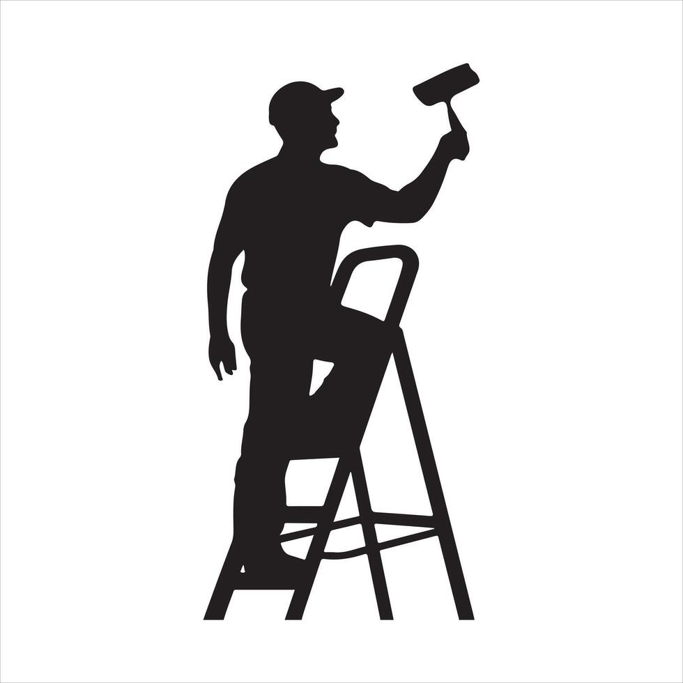 Diligent Home a Painter black silhouette vector