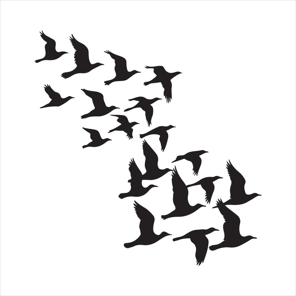 Printable flying bird silhouette vector