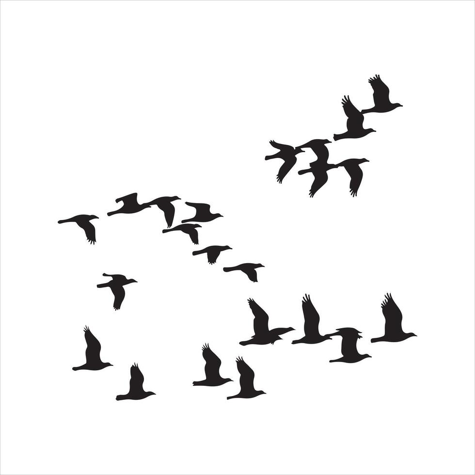 Printable flying bird black silhouette vector
