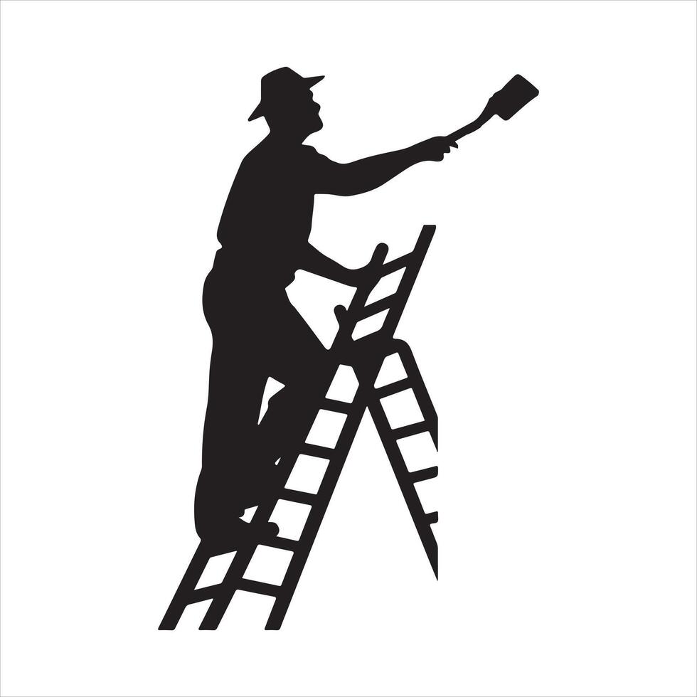 Diligent Home Painter silhouette black vector