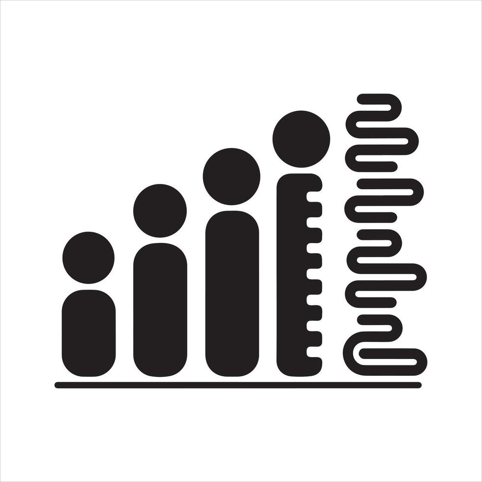growth bar chart silhouette vector