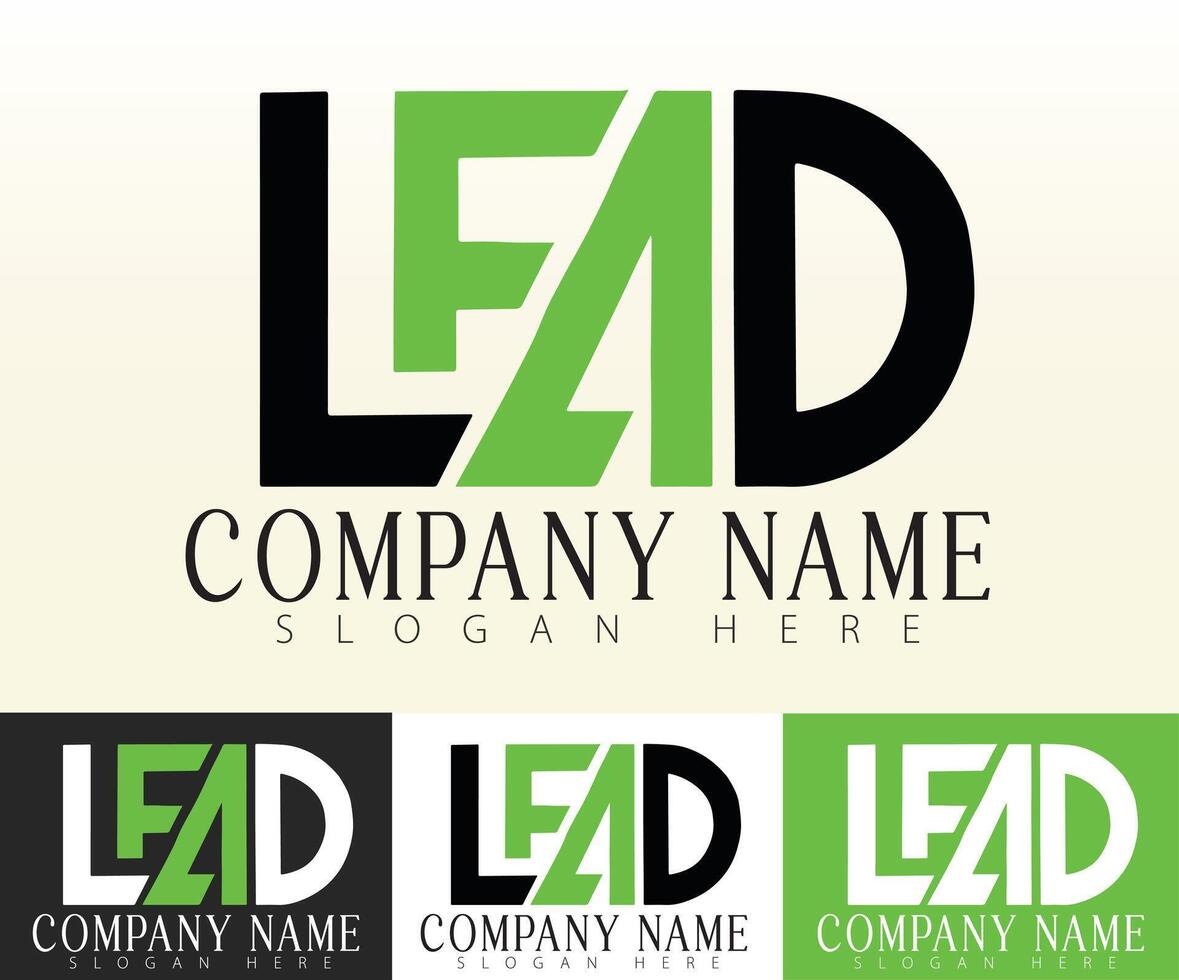 A bold and editable template with initials LEAD. vector