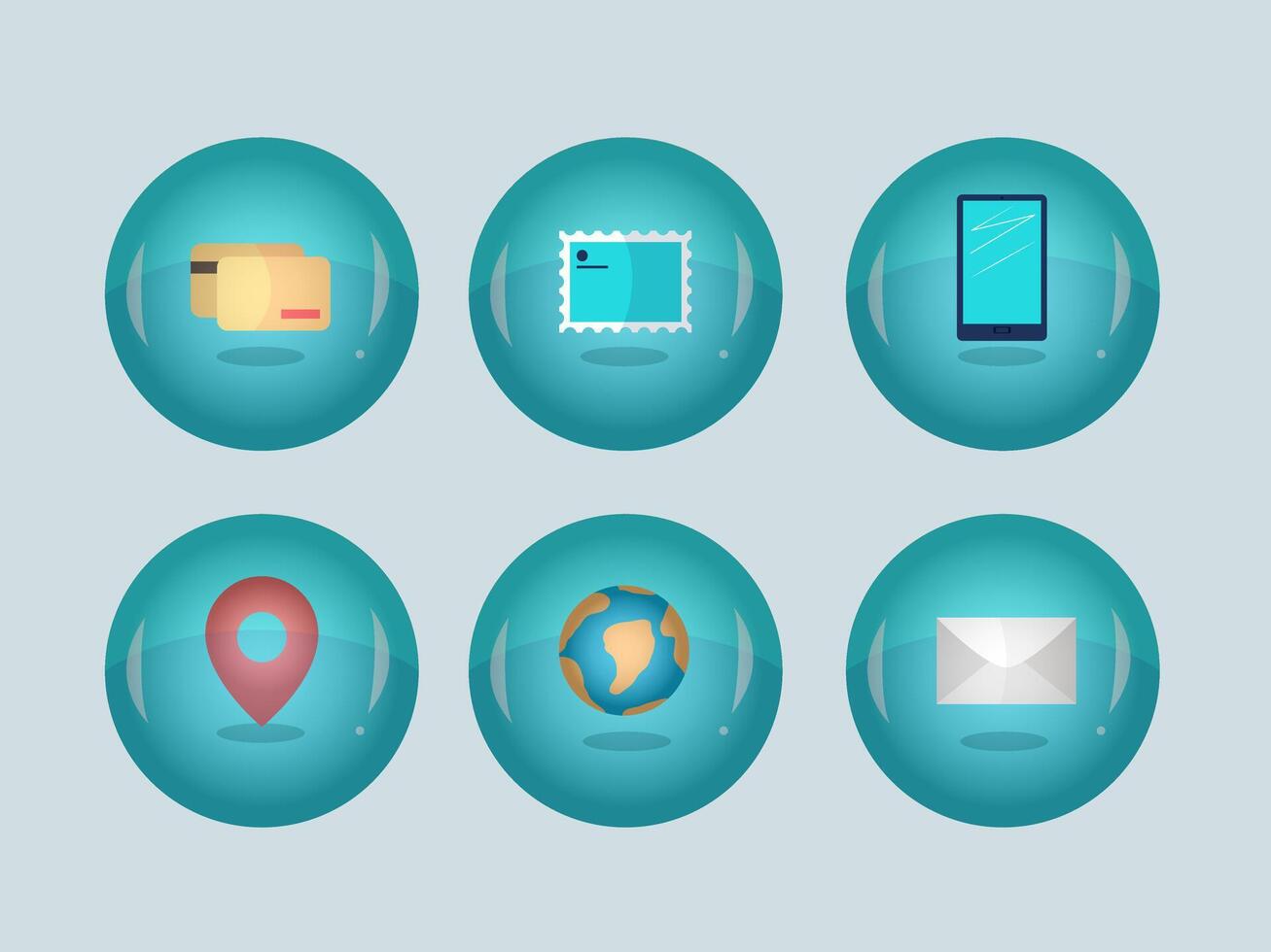 Icon set communication and connection. Geolocation and travel. Circle icons. vector