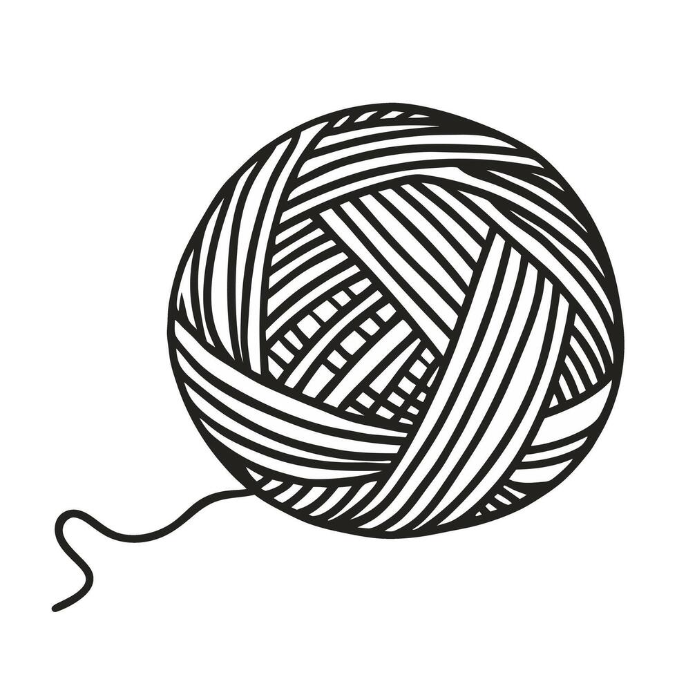 Intricate Yarn Ball Illustration for Craft and Design Projects vector