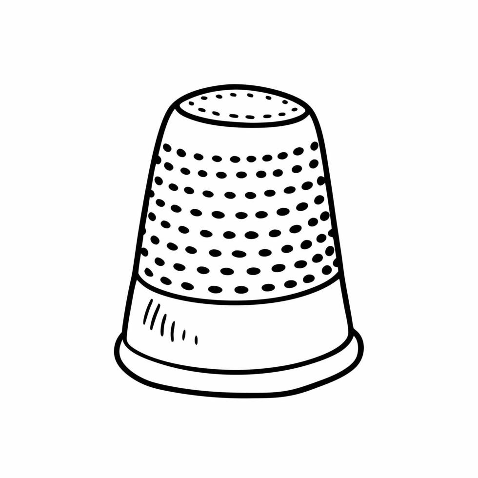 Hand Drawn Vintage Thimble Illustration for Sewing and Craft Design vector