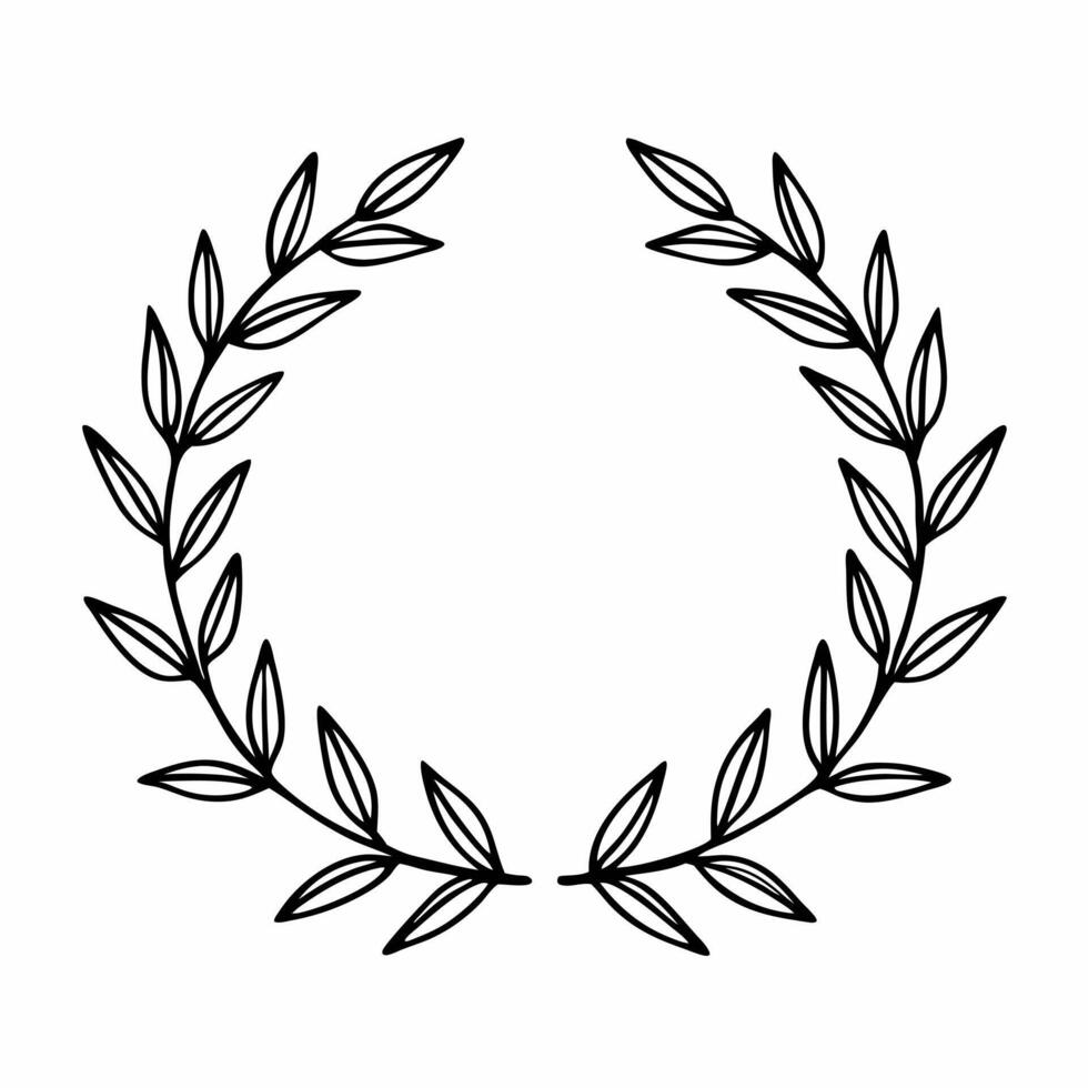 Elegant Hand Drawn Laurel Wreath for Stylish Design and Decoration vector