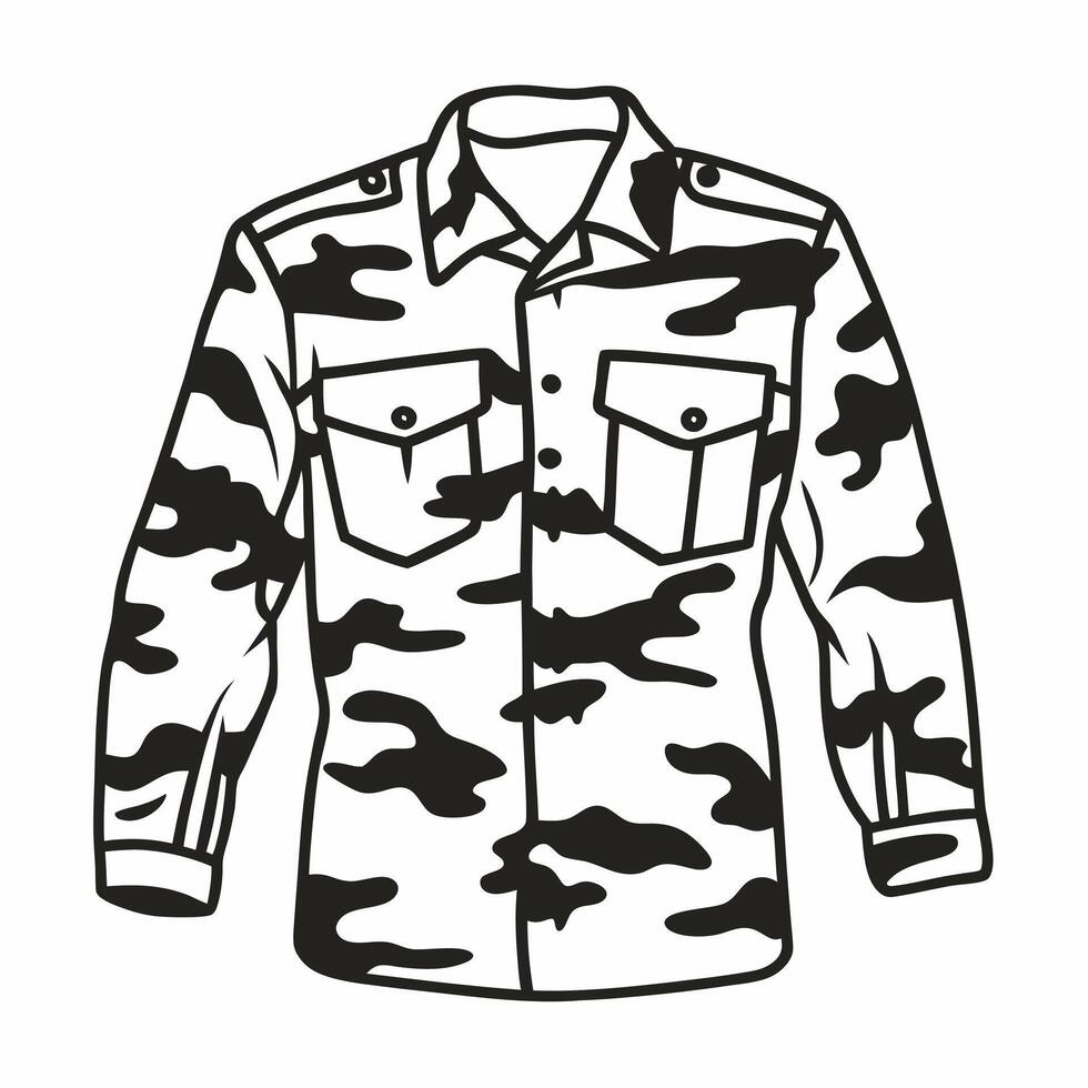 Camouflage Military Shirt Illustration Classic Army Design vector
