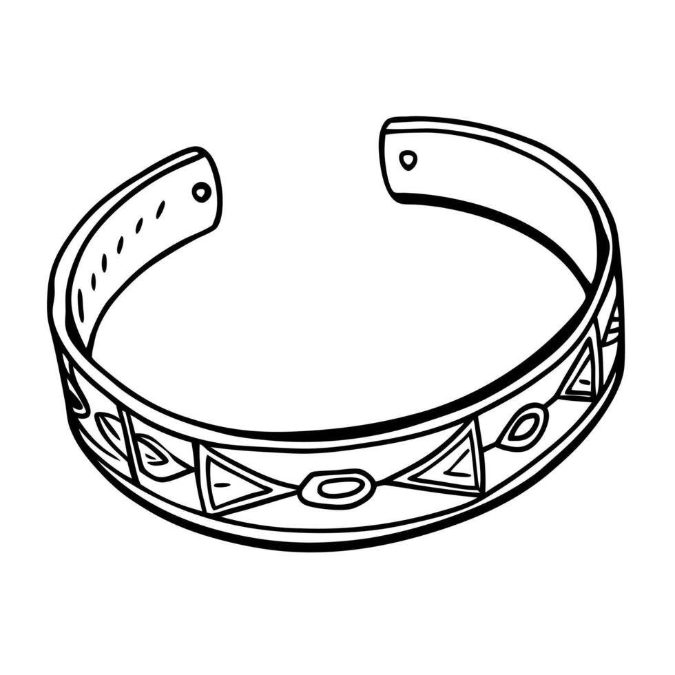 Hand Drawn Tribal Bracelet with Geometric s vector