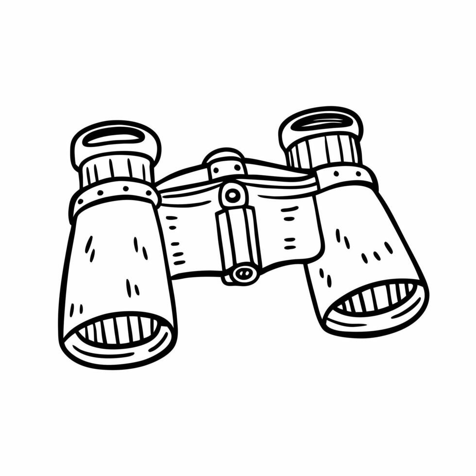 Vintage Binoculars Line Art Illustration for Adventure Enthusiasts vector