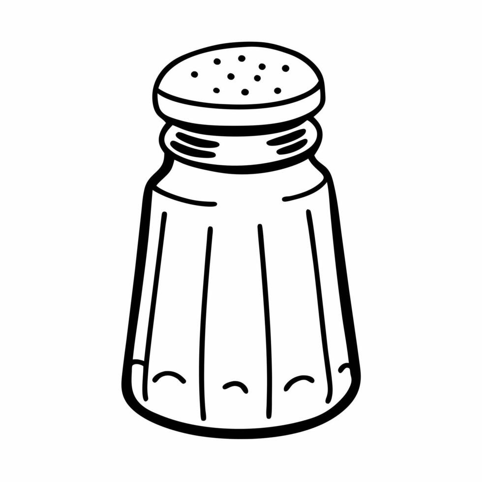 Hand Drawn Sketch of Salt Shaker for Kitchen and Culinary Illustrations vector