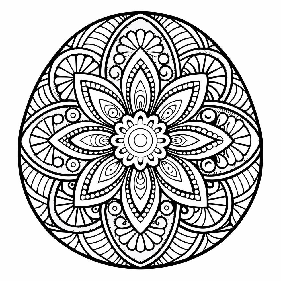 an intricate mandala coloring page vector