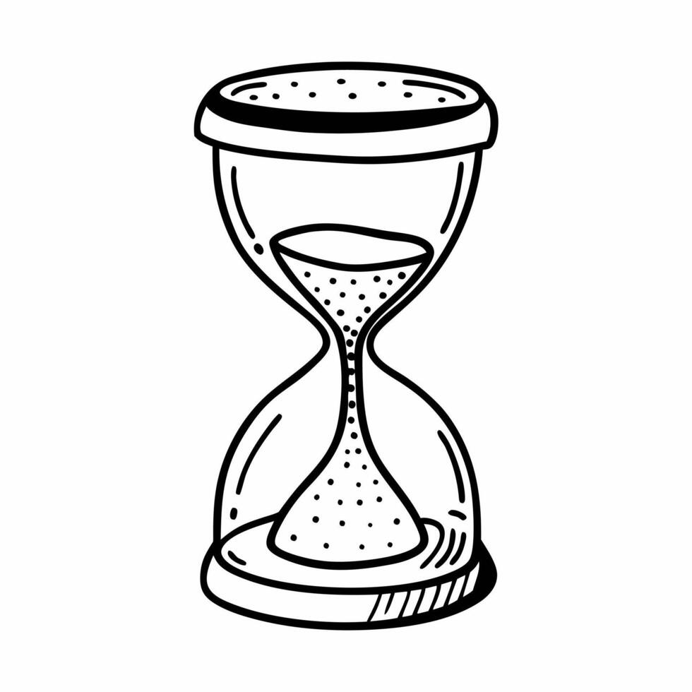Hand Drawn Hourglass Illustration Representing Time Passage and Minimalist Design vector