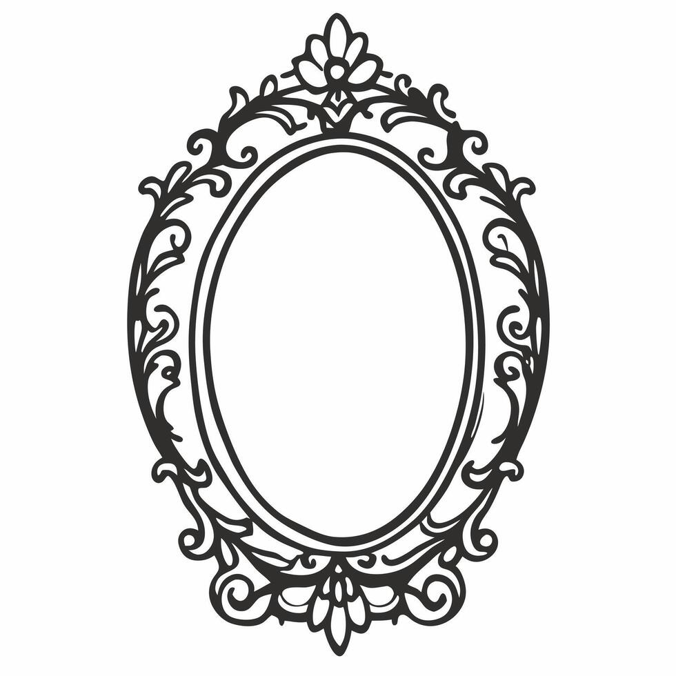 Elegant Ornate Oval Frame Design for Vintage Decorative Projects vector