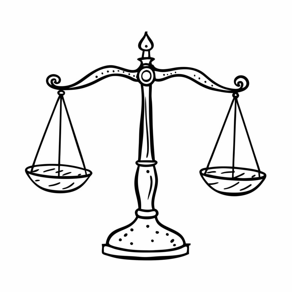 Balanced Justice Scales Illustration Symbol of Fairness and Equality vector