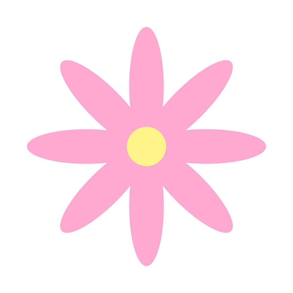 flower pink icon, pink floral simple, emoji flower cute