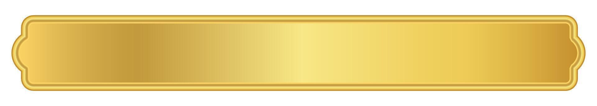 gold label banner, luxury golden frame, gold name plate vector