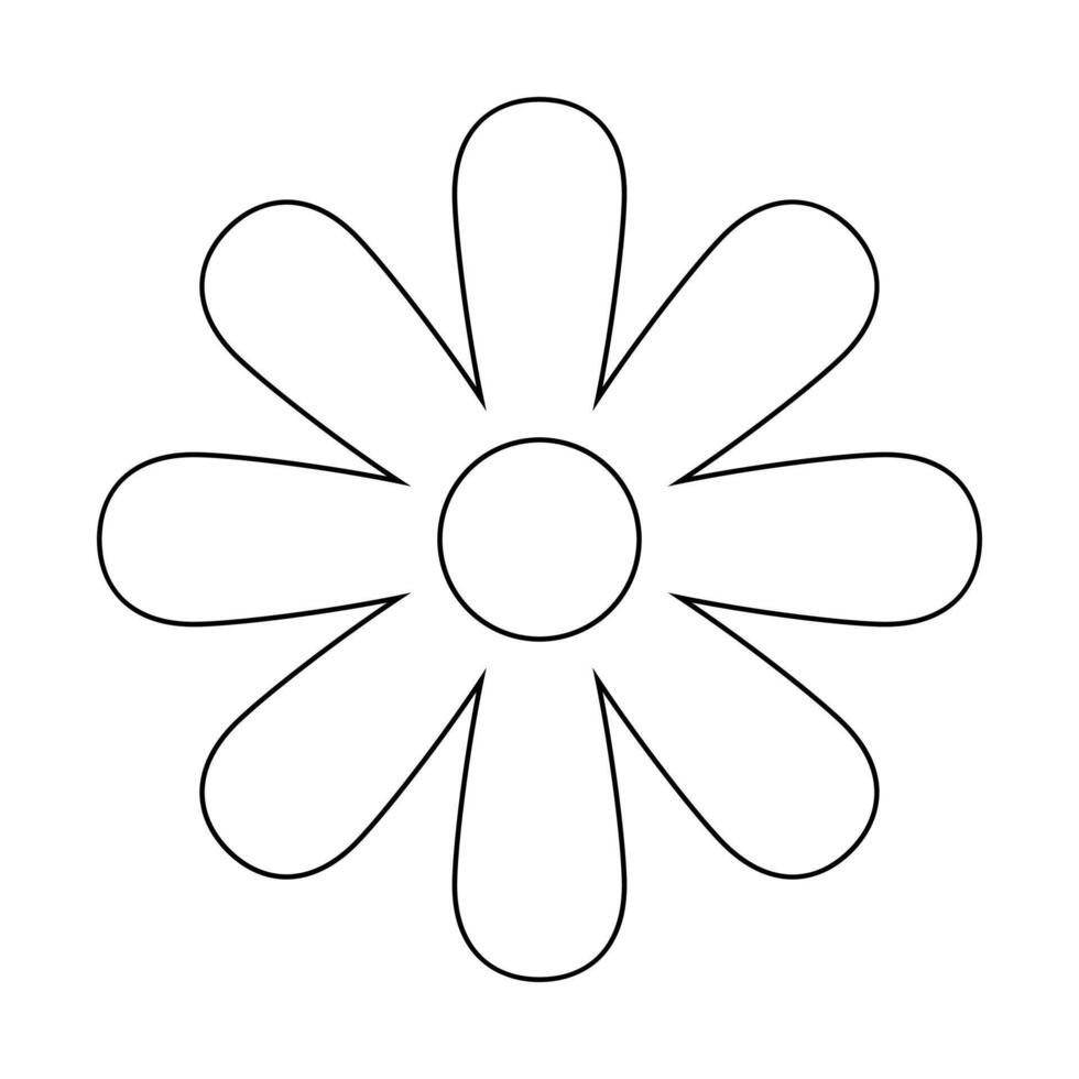 flower simple line, art line floral for icon, flower outline shape, flora art stroke vector