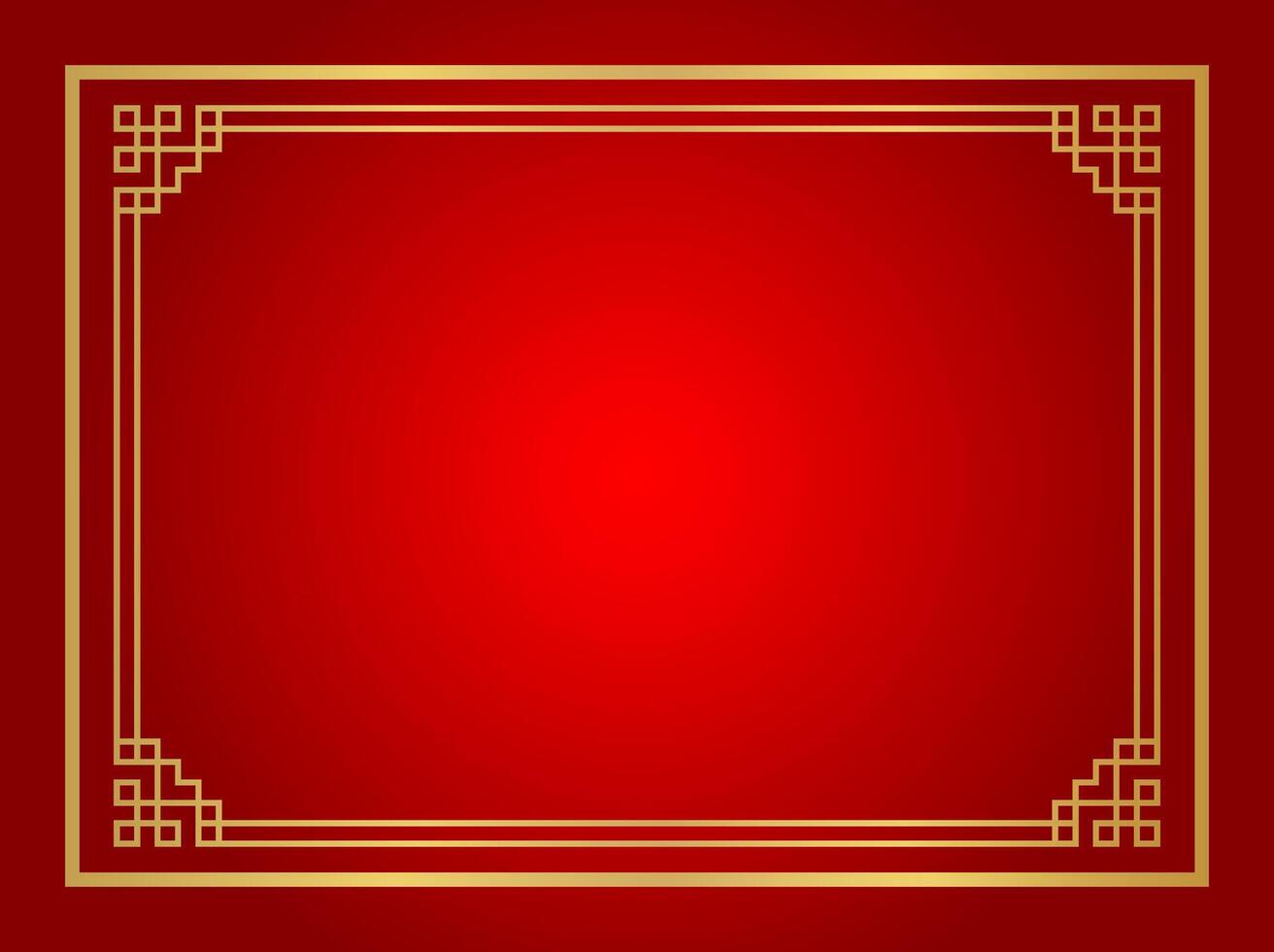 chinese certificate frame rectangle, red background, certificate line frame, antique border gold frame, chinese new year frame vector