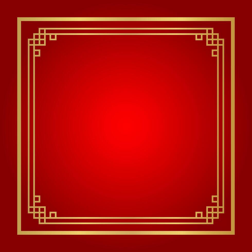 red chinese certificate frame, red background, certificate line frame, antique china border gold frame, chinese new year frame outline vector