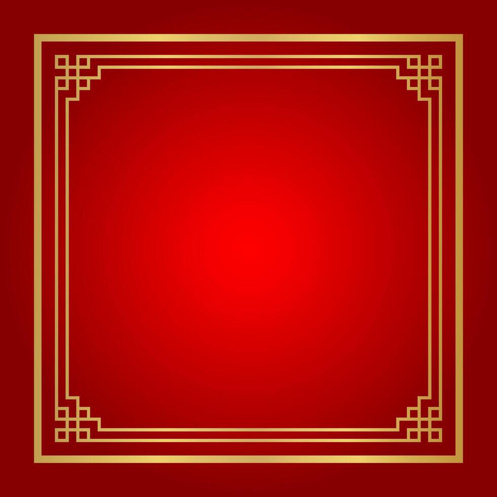 red chinese certificate square frame, red background, certificate line frame, antique china border gold frame, chinese new year frame vector
