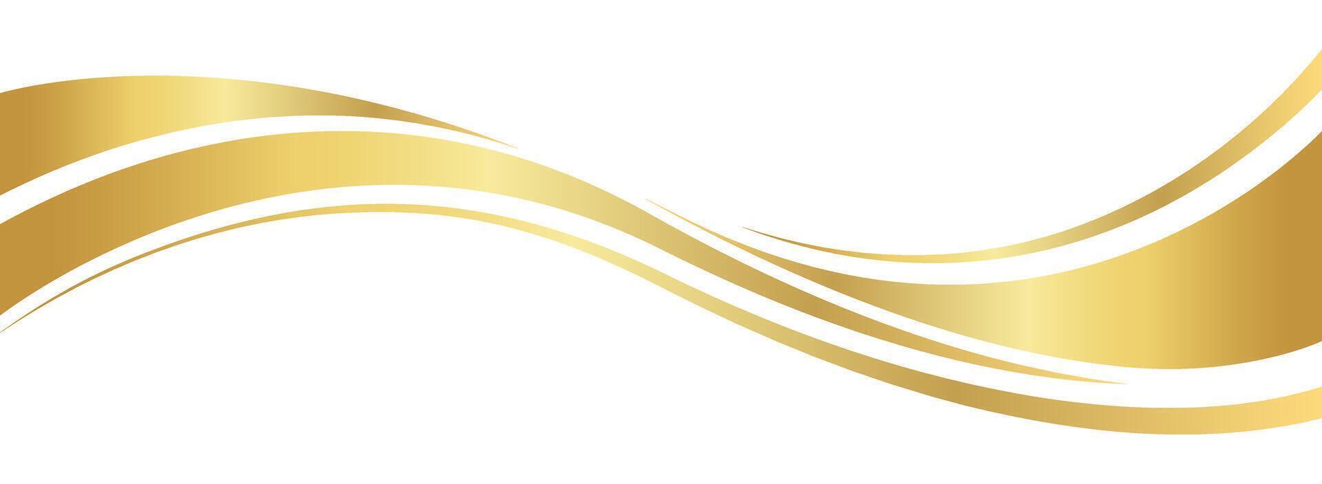 gold wave curve, golden wave corner shape for graphic element, stripes ribbon golden, striped gold colors vector